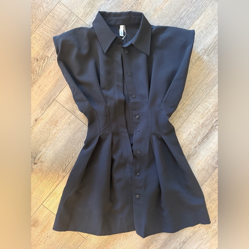 Glam Black Button-Up Shirt - Picture 3 of 7